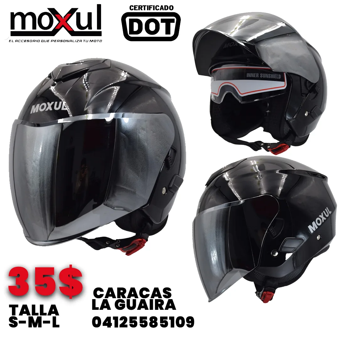 Casco Semi integral Negro Brillante visor espejo