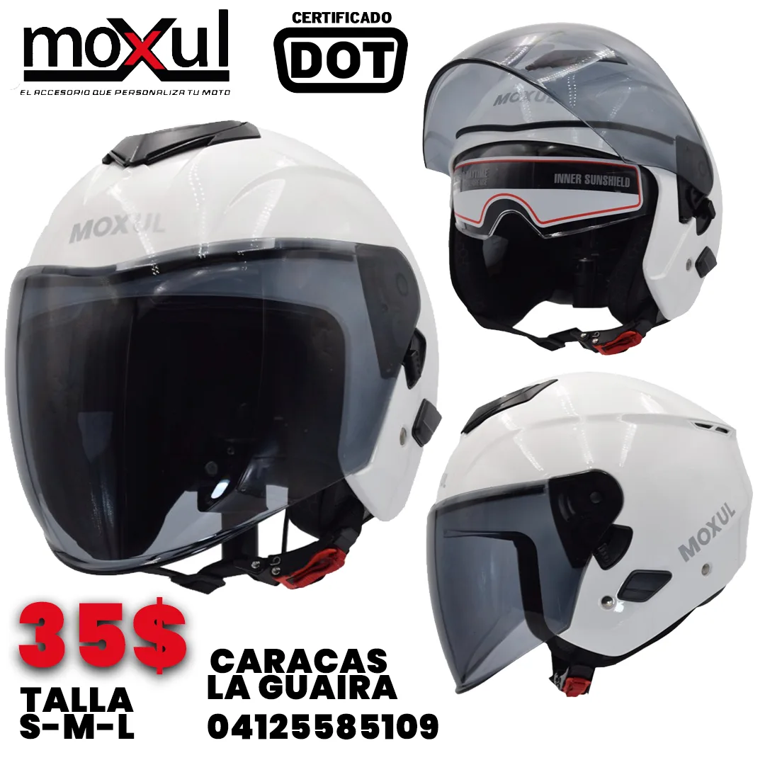 Casco Semi integral Moxul Blanco visor negro