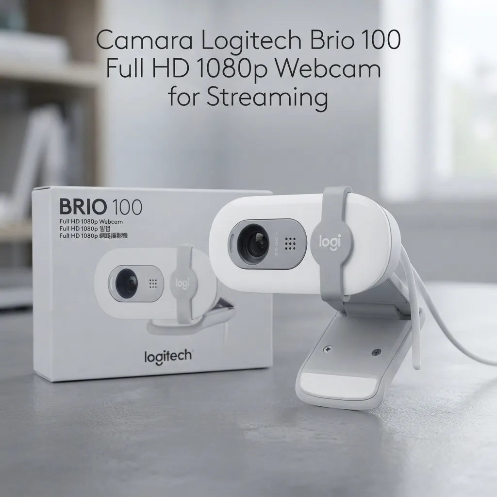Camara Logitech Brio 100 Full HD 1080p Webcam for Streaming