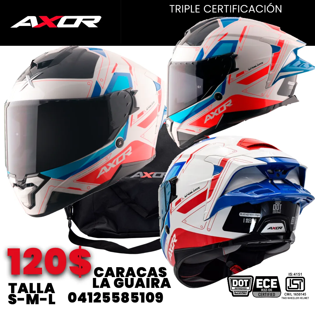 CASCO INTEGRAL MARCA AXOR BRUTALE BLANCO VISOR NEGRO