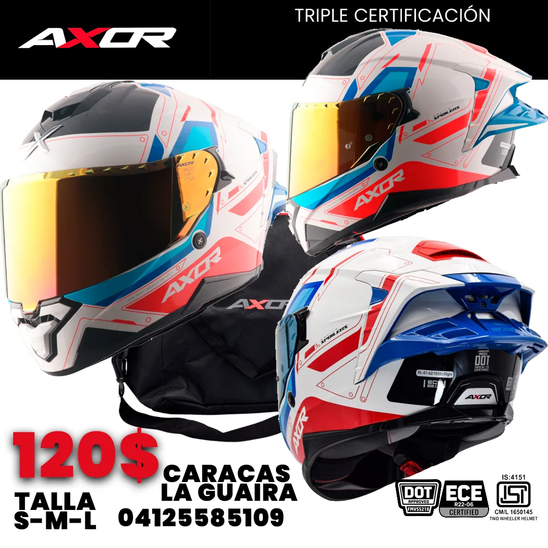 CASCO INTEGRAL MARCA AXOR BRUTALE BLANCO VISOR DORADO