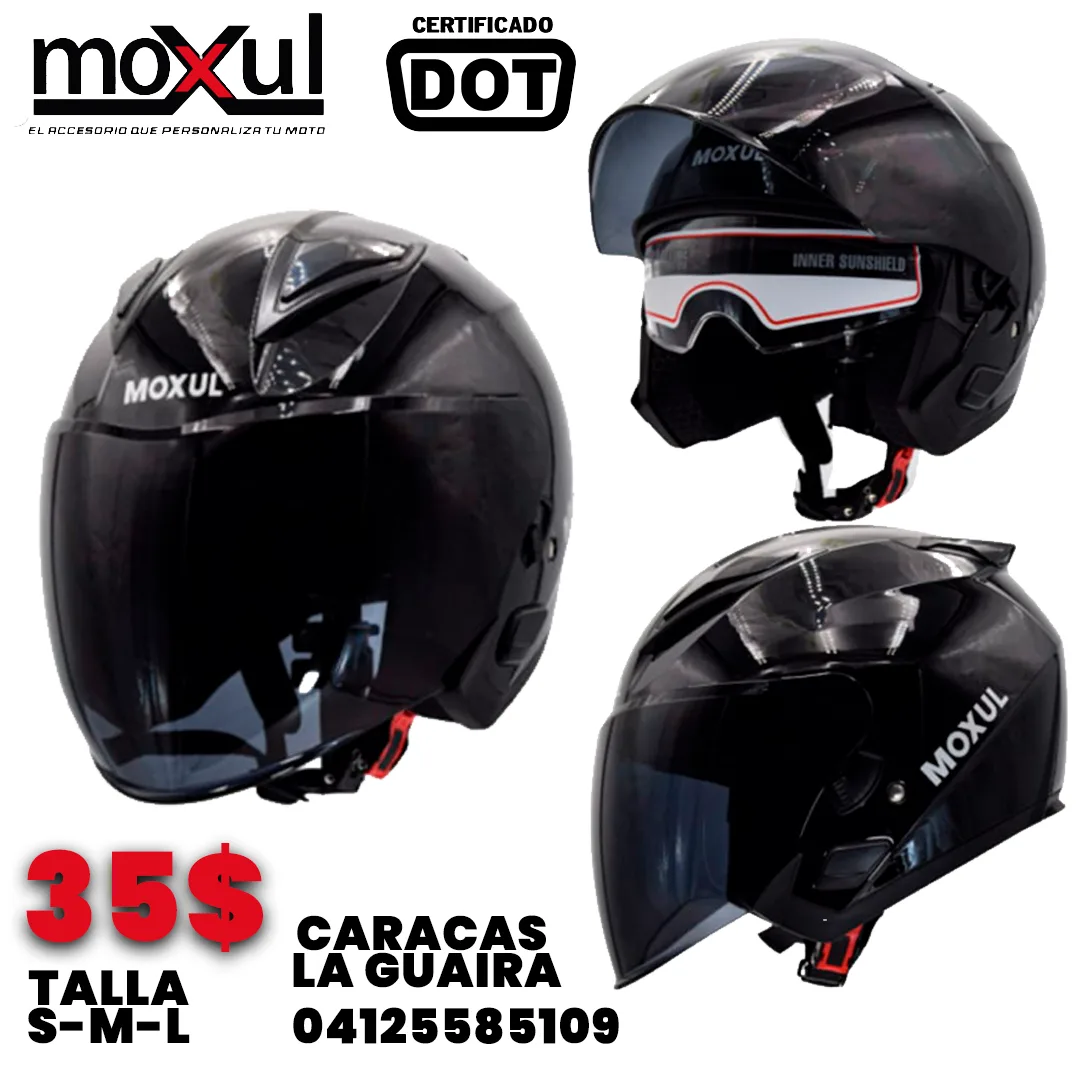 Casco Semi integral Negro Brillante visor negro