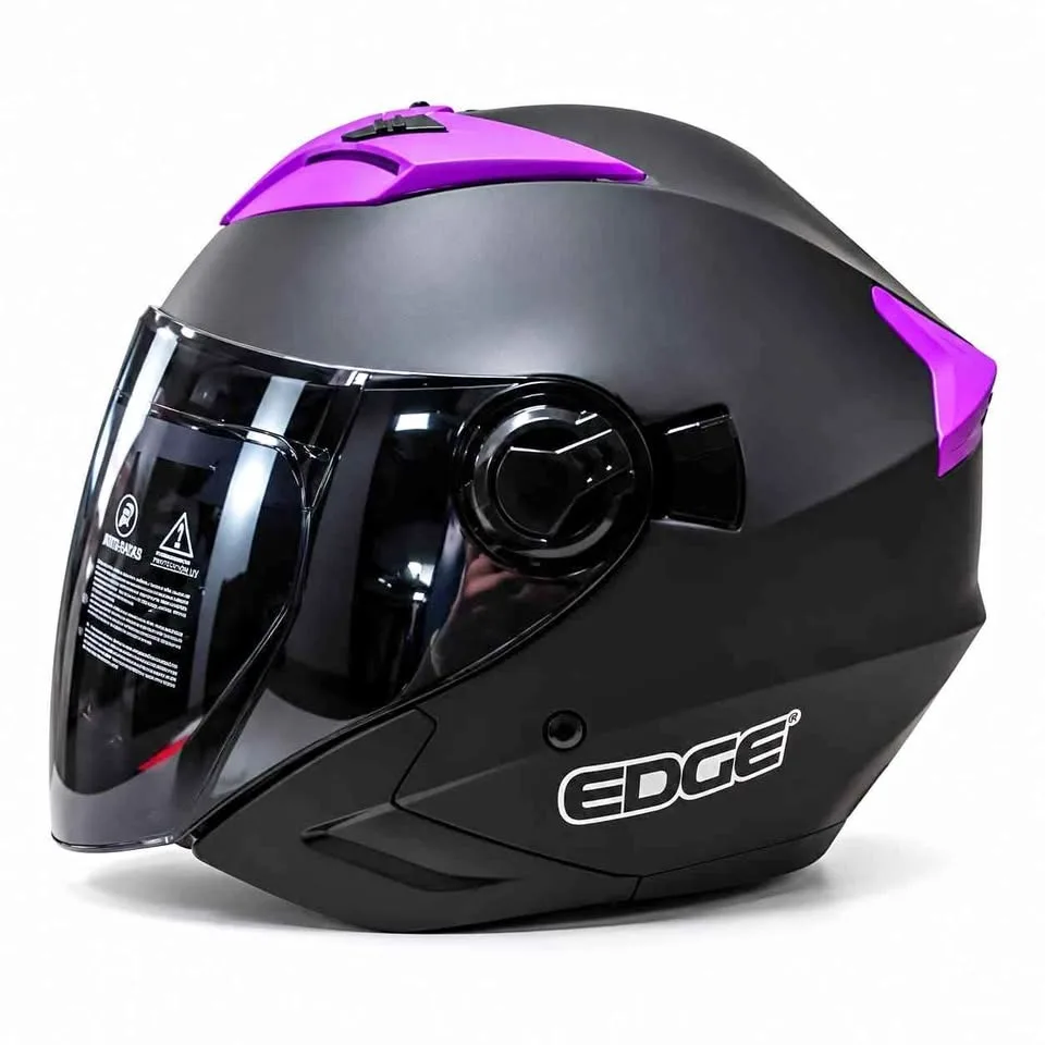 Casco Edge Jaguar negro mate azul
