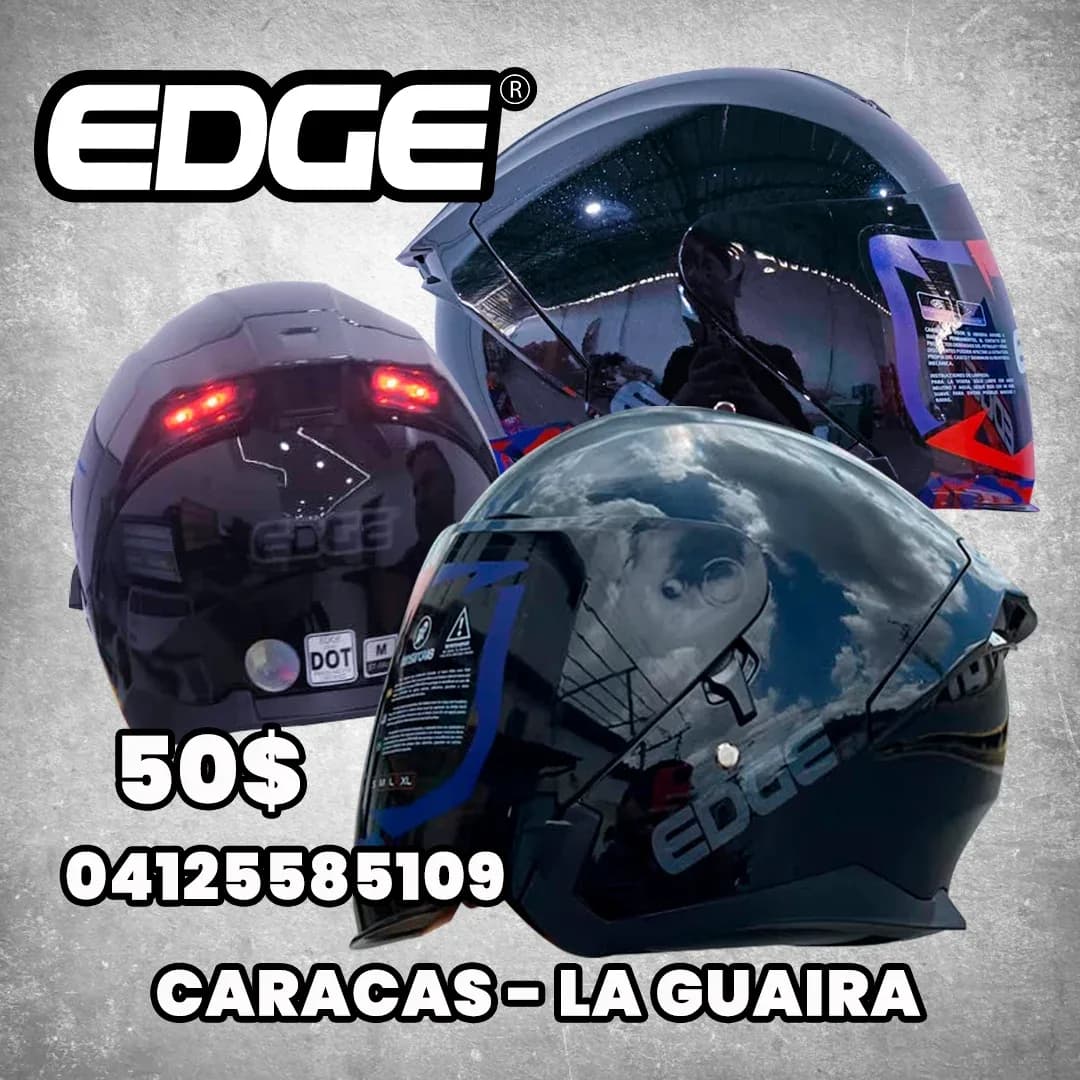 Casco Edge Bonnie Negro visor negro luces traseras