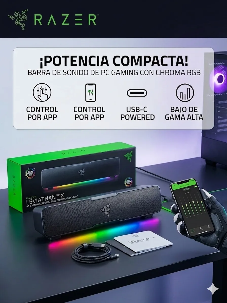 Corneta Razer leviathan v2 X