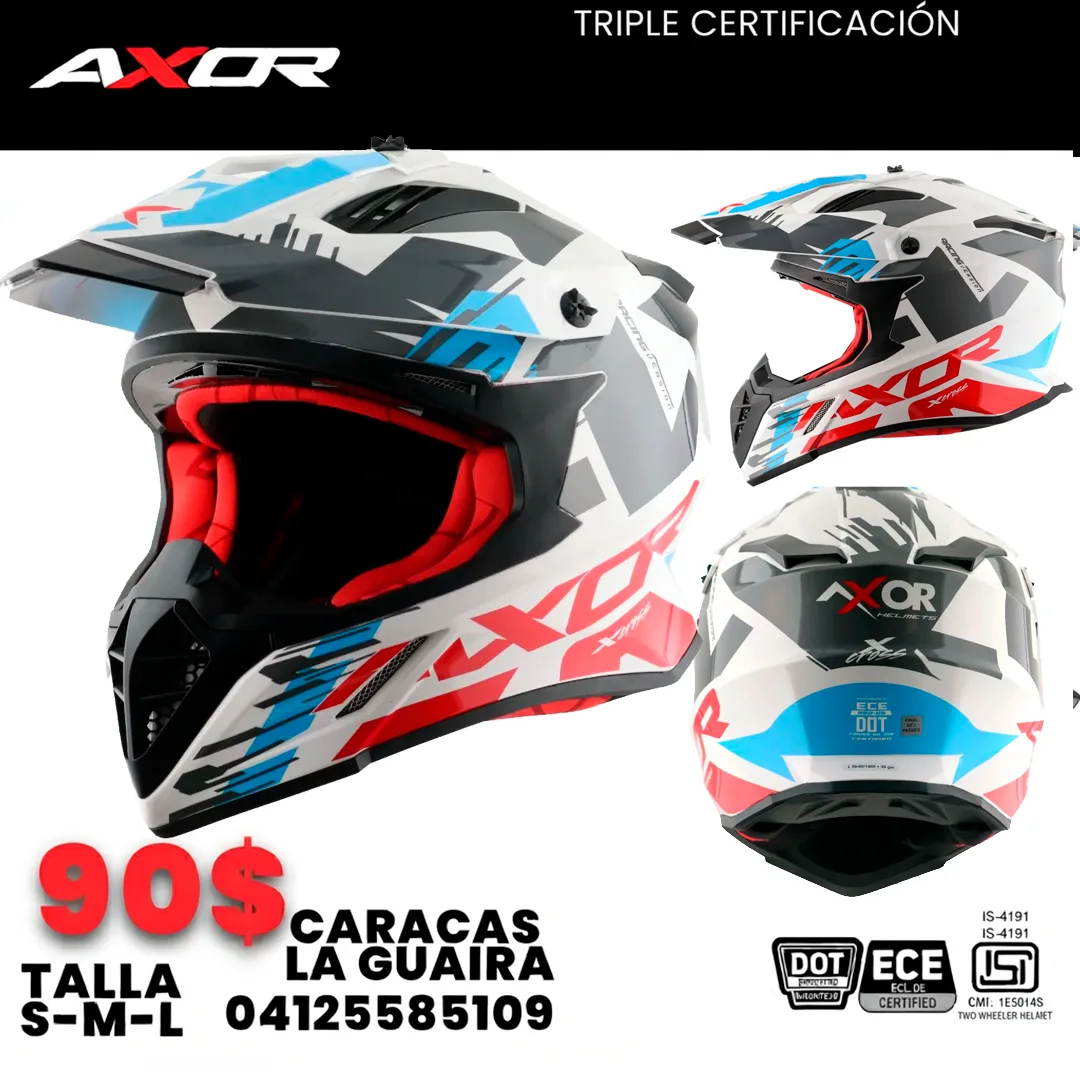CASCO INTEGRAL MARCA AXOR X CROSS BLANCO