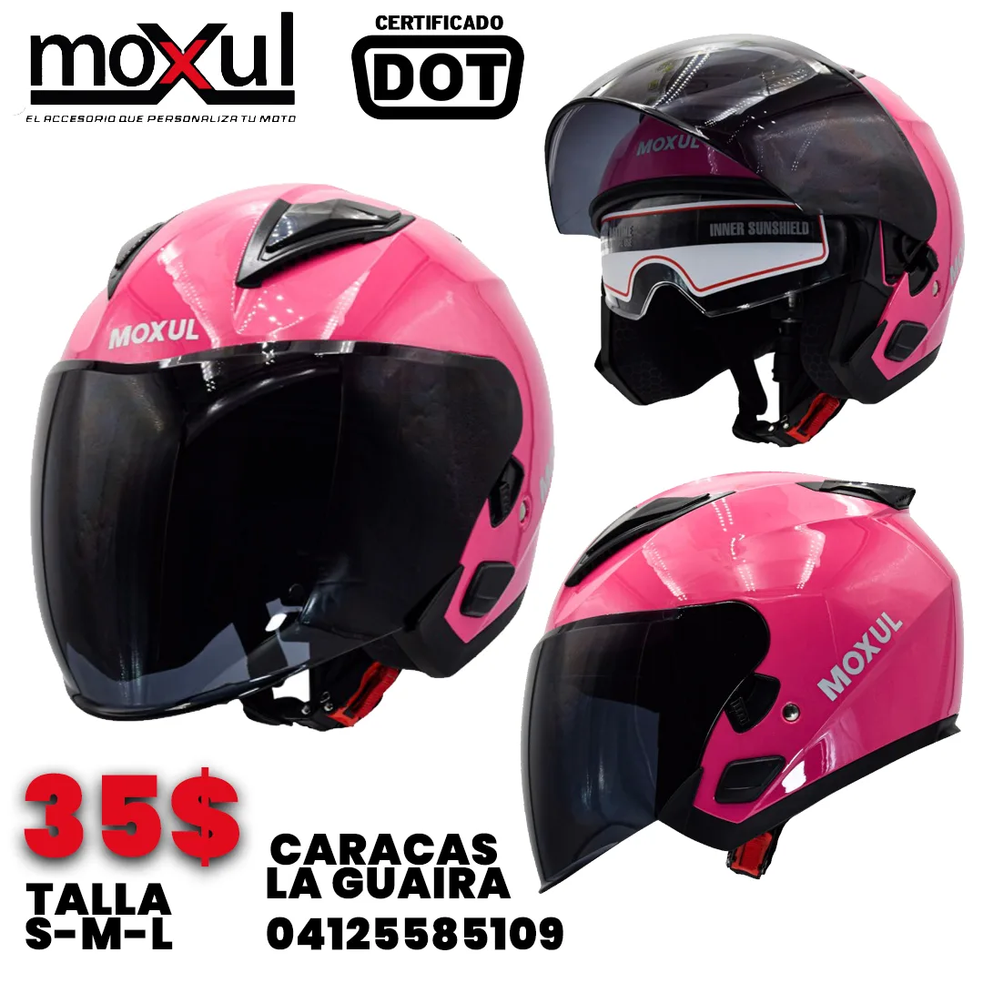 Casco Semi integral Rosado visor negro