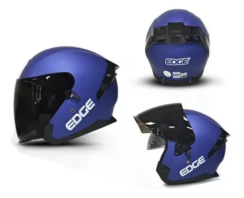 Casco Edge Bonnie Azul Mate luces traseras